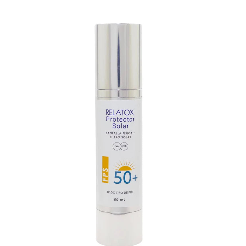 RELATOX PROTECTOR SOLAR SPF50+(ac.hialuronico,aminoacidos,diox.de titanio,coenzimaQ10) 50ML